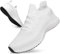 Giniros Sneaker Herren Schuhe Laufschuhe Sportschuhe Turnschuhe Running Tennis Freizeit Straßenlaufschuhe Leichtgewichts Atmungsaktiv Walkingschuhe Outdoor Fitness Jogging Hallenschuhe Weiß 45EU