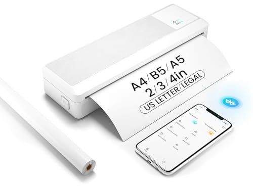 vretti Portable Printers Wireless,P83 Inkless Printer,Thermal Machine A4 Compatible with Android and iOS for Travel,Home,Study,Office