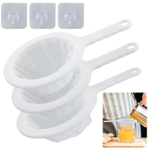 Tamiz de Filtro de Alimentos,3 Piezas 100/200/400 Mallas Tamiz de Filtro de Malla Colador de Cocina Malla Ultrafina Para Filtrar Miel, Sopa, Almidón de Maíz, leche, Jugo, té, Vino y Café