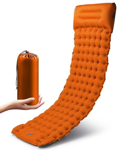 Rantizon Self Inflating Camping Mat, 2025 Upgraded Version Portable Ultralight Sleeping Camping Mat Inflatable Waterproof Camping Mattress with Pillow Sleeping Mat for Outdoor Backpacking Hiking