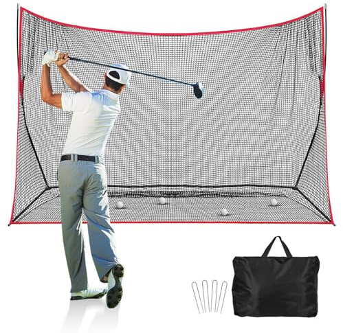 Träningsnät, 10x7ft golfnät, personligt driftområde för inomhus- och utomhusbruk, bärbart hjälpnät för golf, med glasram och bärväska