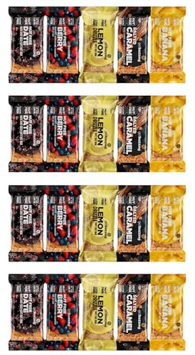 Getbuzzing Oat Nutrition Bars - 20 Pack Multipack - Lemon, Banana, Berry, Date and Seed, Salted Caramel - 20x62 gram bars