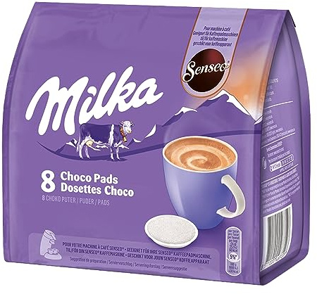 Senseo Milka Choco Pads, Schokoladengetränk, Kakaogetränk, Kaffeepads, 8 Pads für 8 Portionen, 112 g