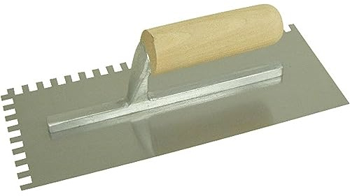 MARSHALLTOWN QLT 1/2 x 1/2 x 1/2 Square Notched Trowel, 11x4.5 Inch Spot Welded Tiling Trowel, 975