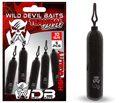 Wild Devil Baits Drop Shot Blei Stabblei Dropshot Fishing Sinkers Finesse Lead Angelblei Angelzubehör (25g / 5 Stück)