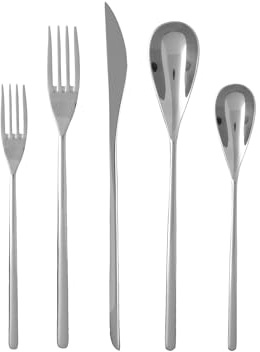 Fortessa Dragonfly 18/10 Stainless Steel Flatware, 5 Piece Place Setting, Service for 1