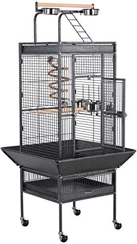 Yaheetech Vogelvoliere großer Vogelkäfig Vogelhaus Papageienkäfig Tierkäfig 156 cm hoch