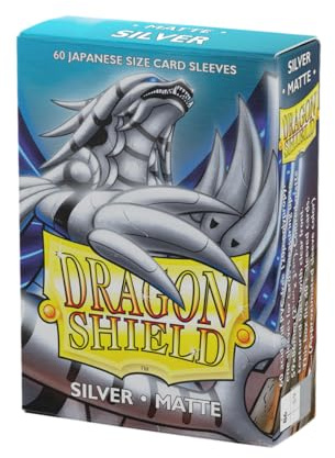 Dragon Shield | Japanese Size Card Matte Sleeves | 60 CT - Smooth & Tough Premium TCG Sleeves - Compatible with Yu-Gi-Oh, Naruto, Cardfight & Vanguard | Silver