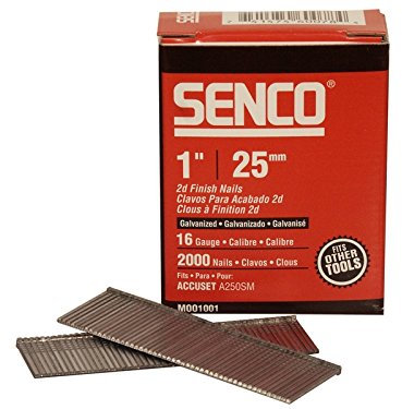 Senco - Gerade Nägel, verzinkt, 16 G x 25 mm, 2000 Stück