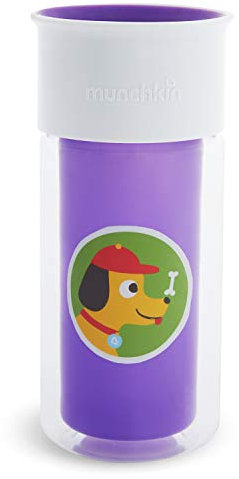 Munchkin Miracle 360 Customizable Insulated Sippy Cup, 9oz/266ml, Purple