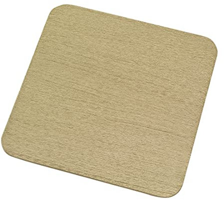 NKlaus piatto per candele alluminio oro spazzolato 14x14cm quadrato sottobicchiere portacandele spazzolato - Design 10396