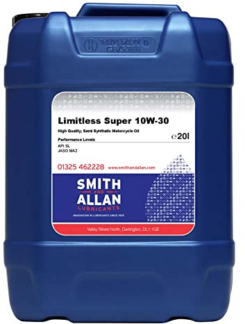 10W-30 Motorcycle Oil Semi Synthetic 4T 4-Stroke API SL JASO MA2 20 Litre 20L
