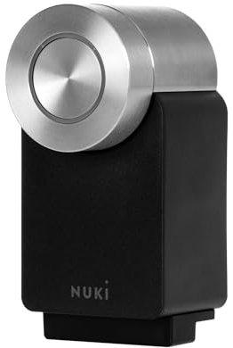 Nuki Smart Lock Pro (4è génération), serrure smart avec avec Wi-Fi et Matter pour accès à distance, la serrure électronique transforme votre smartphone en clé, avec Power Pack, noir