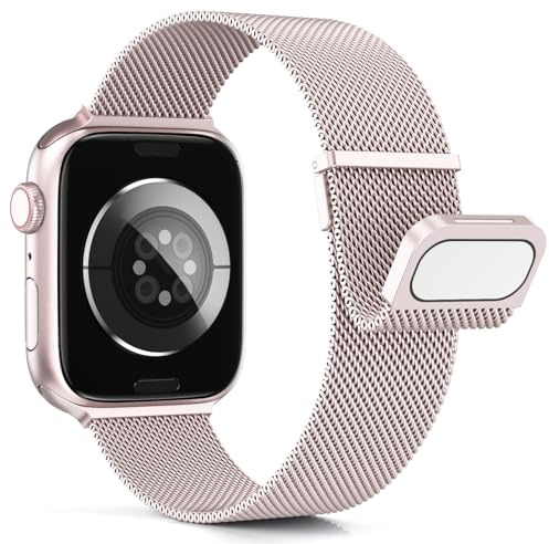 Higgs Metallarmband kompatibelt med Apple Watch Ultra/Ultra 2 armband 41 mm 40 mm 38 mm 42 mm 44 mm 45 mm 49 mm kvinnor och män, dubbla magnetiska armband för iWatch Series 9 8 SE 7 6 5 4 3 2 1,