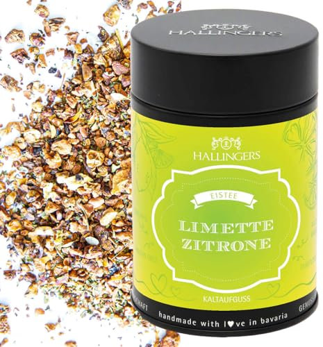 Hallingers Limette-Zitrone - Loser Cold Brew Früchtetee Eistee, kalt oder warm aufgießbar (Dose) - Geschenkideen Weihnachten & Geschenke Adventskalender | Geburtstag Glückwunsch Genesung Neues Zuhause