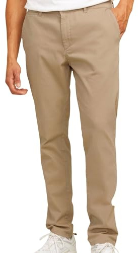 JJ REBEL Men's Jrebmichael Slim Sharp Noos Chino Trousers, Crockery, 33 W/36 L