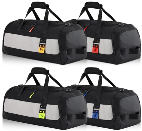 Weewooday Juego de 4 Bolsas para Cofre de Techo de Coche 60 cm 54L Duffel de Portaequipajes de Techo con 4 Cremalleras de Identificación Bolsa de Viaje Negra con Compartimento de Zapatos(Moda)