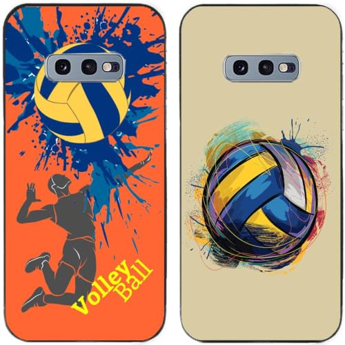 2 st fodral (för Samsung Galaxy S10e, klassisk volleyboll) | Repfri tryckt TPU-gel tunn baksida telefonskydd
