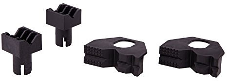 wolfcraft Juego de mordazas de sujeción para sujeción plana y redonda de 4 piezas I 6174000 I Ofrece múltiples opciones de sujeción en todas las mesas con orificios de 20 mm