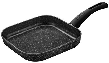 MONIX Mineral Grill para Asar, Aluminio, Gris Oscuro Antracita, 24 cm