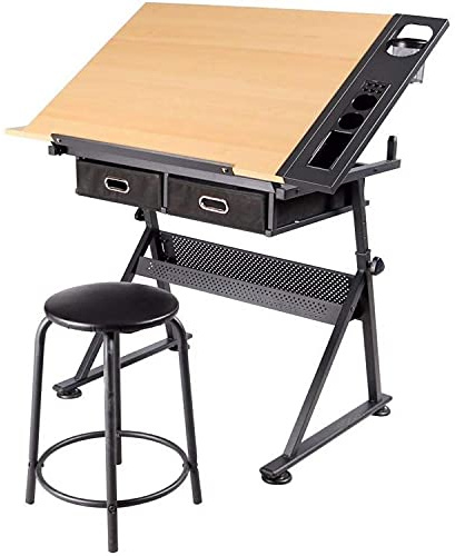 costoffs Adjustable Drawing Table, Drafting Table, Artist Drawing Table with Tiltable Tabletop, Art Craft Desk for Work