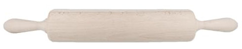 EUROHOME Ausrollholz mit Holzgriffen - Nudelrolle Ø 6 cm x 25 cm - Nudelholzrolle - Teigrolle mit zwei Griff für optimales Rollen - Nudelholz Metallachse mit Lager - Backzubehör zum Kochen und Backen
