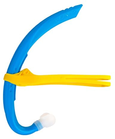 FINIS Youth Stability Snorkel - Swim Training Snorkel for Kids Ages 6-10 - Short Tube - Soft Mouthpiece - Ocean Blue