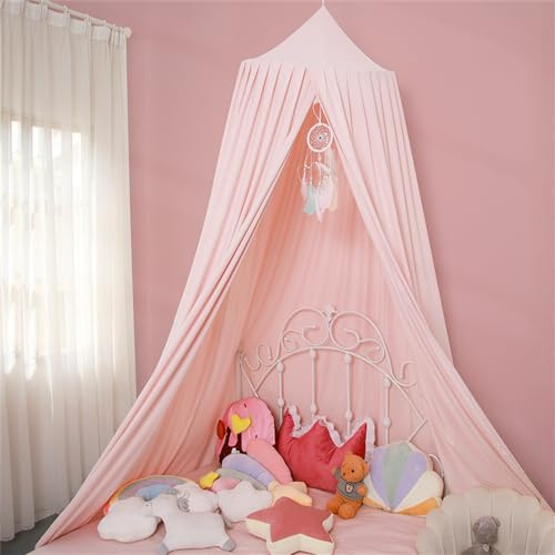 ENEN Baldacchino per Letto Bambina Cameretta dei Bambini Zanzariera Cupola Sognante Principessa Baldacchino per Lettino Culla Neonato Letto Matrimoniale Tenda per Gioco Lettura (Rosa)