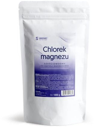 Cloruro di magnesio esaidrato – Polvere 1000 g – Cloruro di magnesio puro naturale esaidrato per il bagno – Imballaggio a prova di perdite con chiusura lampo – Doypack – INSPORT Nutrition