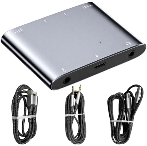 Livestream Audio Interface Adapter, 32Bit/384Khz Stereo Sound Card, Aluminum Build, Compatible with iOS/Android, Ideal for Recording and Broadcasting