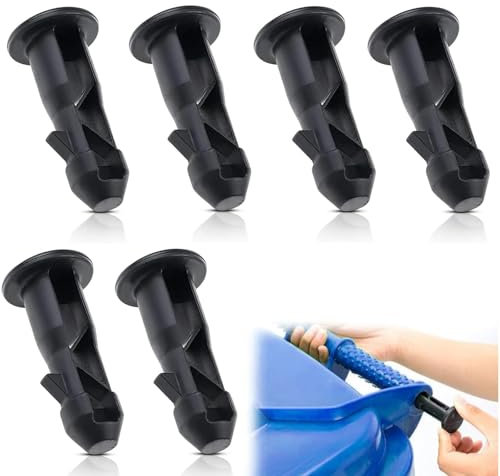 Generic 3 Pairs Wheelie Bin Compactor Hinge Pins, Black, Plastic/Nylon, Surface Mount, 6 Count, Suitable for 120/240L/660L Bins