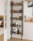 UMDONX Narrow Metal Storage Shelf, 5 Tier Bathroom Rack Organiser, Multifunctional Behind Door Shelving Unit for Living Room Bedroom Kitchen (Black 11cm Width)