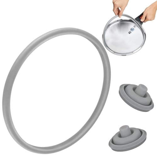 YEWCEP WMF Schnellkochtopf Ersatzteile, 22cm Dichtungsring, Kochsignaldichtung für schnellkochtopf 22 cm, Schnellkochtopf Wmf für WMF Perfect Schnellkochtopf 2,5l 3l 4,5l, 6,5l 8,5l(3-teiliges Set)