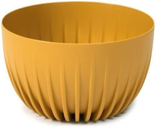 AKKIN Mira Standard Plastic Plant Bowl Planter 30cm Mustard Yellow