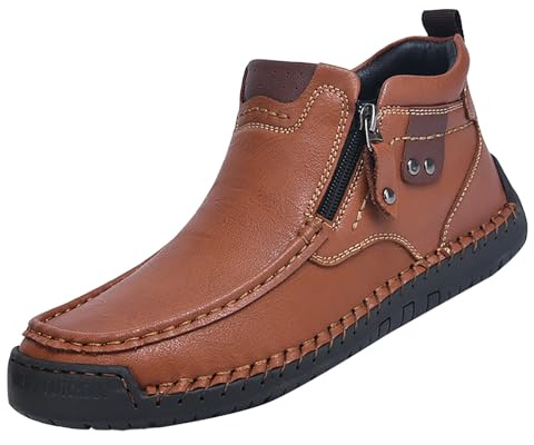 Chaussures décontractées pour homme Taille 12 Chaussures à haut large Version coréenne des chaussures respirantes faites à la main en cuir à bordure grande taille Chaussures décontractées pour hommes