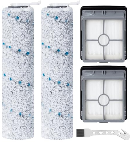 Fixbetter Rollenbürste und Filter Zubehörset für Bissell CrossWave X7 Plus Cordless Pet 2955N, 3479N Nass Trockensauger Ersatzteile 2 Bürstenwalze, 2 Filter, 1 Reinigungsbürste