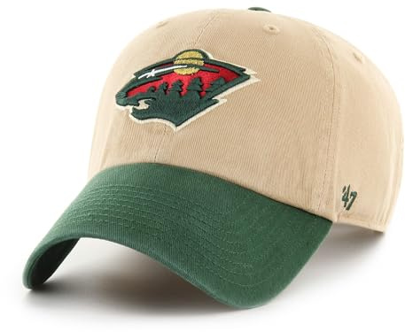 47 Minnesota Wild NHL Clean Up Two Tone Khaki Green Adjustable Cap