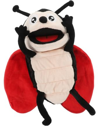 TOYANDONA Marionnette à Main Coccinelle Peluche Jouet Interactif pour Garçon Fille Facile à Manipuler avec Bouche Fonctionnelle