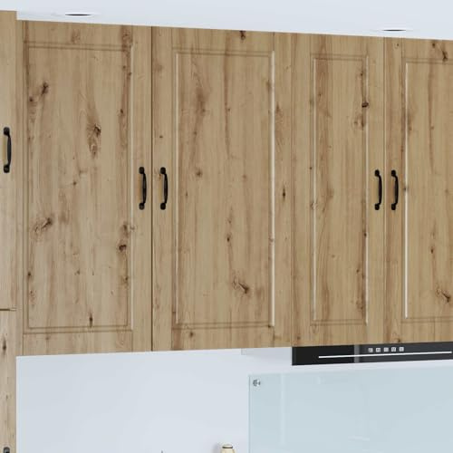 Tonture Väggskåp Porto Artisan-ek trämaterial 50 x 31 x 100 cm med 3 hyllor och dörr, köksväggskåp för förvaringsutrymme och förvaring i modernt kök, robust och väggmonterat