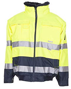 Planam 2047064 Warnschutz-Komfortjacke, Gelb/Marine, Größe XXXL