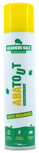 ABATOUT - Laque Anti-Acariens & Gale - Traitement préventif et curatif spécial intérieur - Professionnel - Foudroyant & Persistant jusqu'à 8 mois - 300 ml
