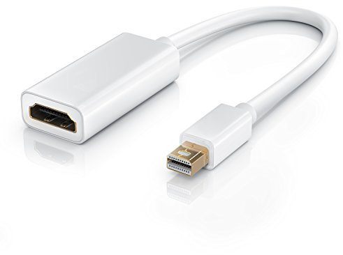 CSL - Full HD Mini Display Port zu HDMI Adapter Kabel 1080p inkl. Audio miniDP Stecker zu HDMI Buchse kompatibel mit Apple Produkten PC Grafikkarten