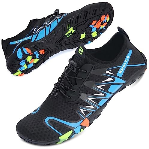 Mabove Strandschuhe Wasserschuhe Herren Schnell Trocknen Surfschuhe Schwimmschuhe Aquaschuhe Badeschuhe Barfussschuhe(Blau SD901,42 EU)