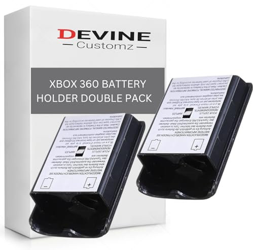 DevineStudio® 2 Pack Black Xbox 360 Controller Battery Pack Rear Battery Cover Holder For Microsoft Wireless