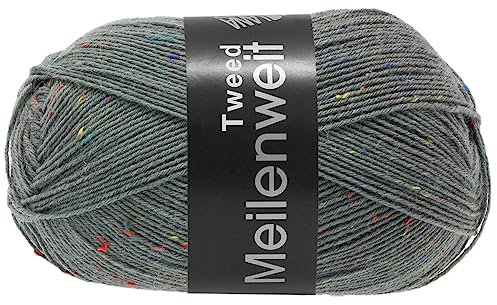 LANA GROSSA Meilenweit 100 | Sockenklassiker, uni und bedruckt, waschmaschienenfest | Handstrickgarn aus 80% Schurwolle & 20% Polyamid | 100g Wolle zum Stricken & Häkeln | 420m Garn FB160