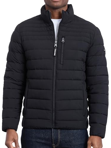 Calvin Klein Men's Classic Packable Down Jacket, Black Stretch, X-Large