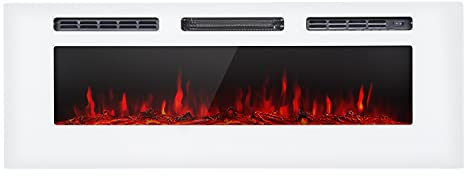 Klarstein Elektrokamin, Elektro Heizungen für Wohnzimmer & Innenräume, Elektrischer Kamin mit LED Flammen, Kamin mit Fernbedienung, Heizlüfter mit Timer, Einstellbarer Thermostat, Heizung 1800 W