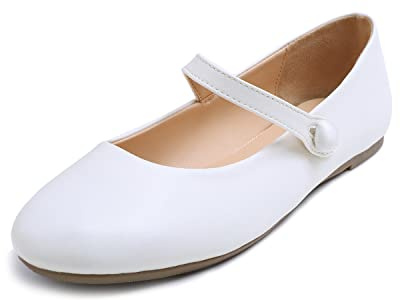 Feversole Napa Round Ballerina, damer klassiska ballerinaskor matta balerinaskor platta damskor, Napa vit, 40 EU