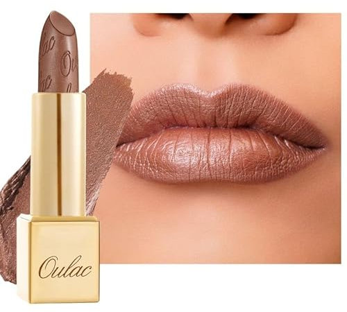 OULAC Rouge à Lèvres Pailleté Métallique, Rouge a Levre Marron Gloss Pailleté, Très Pigmenté & Ultra-hydratant, Maquillage des Lèvres Brillantes, Vegan 4,3 g, (09) Guilty Pleasure