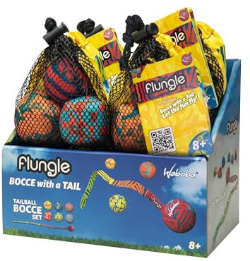 Waboba Unisex – Erwachsene FLUNGLE Ballwurfspiel Boccia mit Schwanz 2–6 Spieler – Lustiges Hof-und Strandspiel für Familie und Freunde 7, One Size